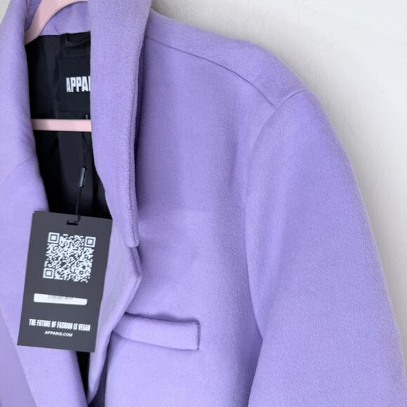 NWT Apparis Aaron Amethyst Purple Tailored Long Double Breasted Jacket Coat Lg - Picture 5 of 15